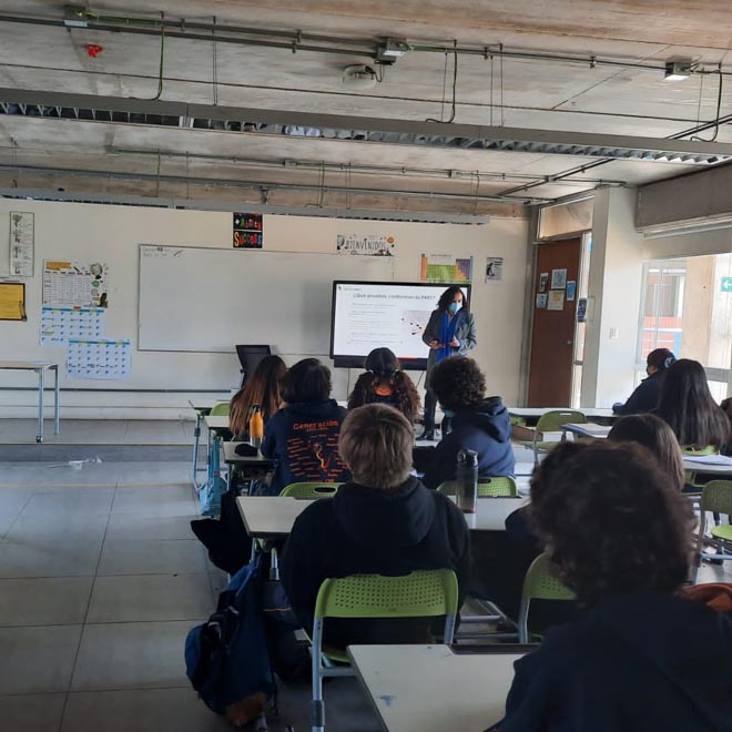 Colegio Cabo de HOrnos Charla Orientación Vocacional PAES Acceso a la Educación Superior II medio CCH
